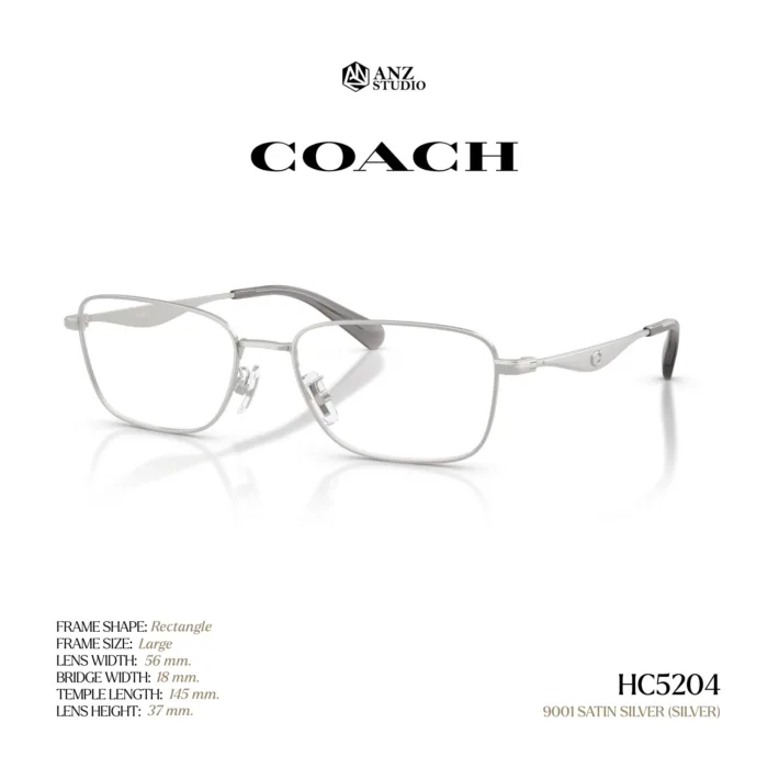 กรอบแว่นตา COACH รุ่น HC5204 ทรง Rectangle Metal ดีไซน์ Pillow Tabby รับประกัน 2 ปี - Image 2