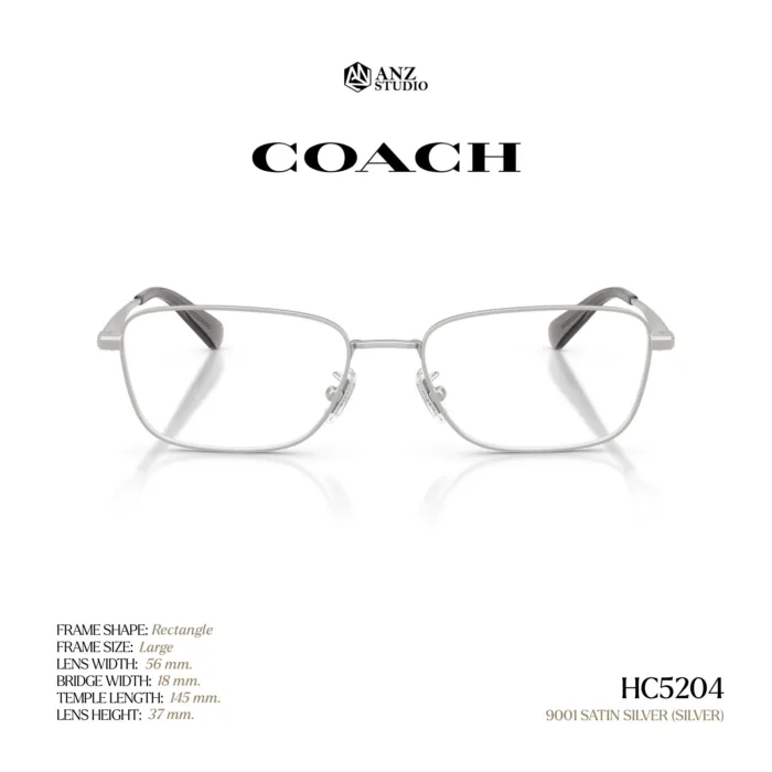 กรอบแว่นตา COACH รุ่น HC5204 ทรง Rectangle Metal ดีไซน์ Pillow Tabby รับประกัน 2 ปี - Image 3