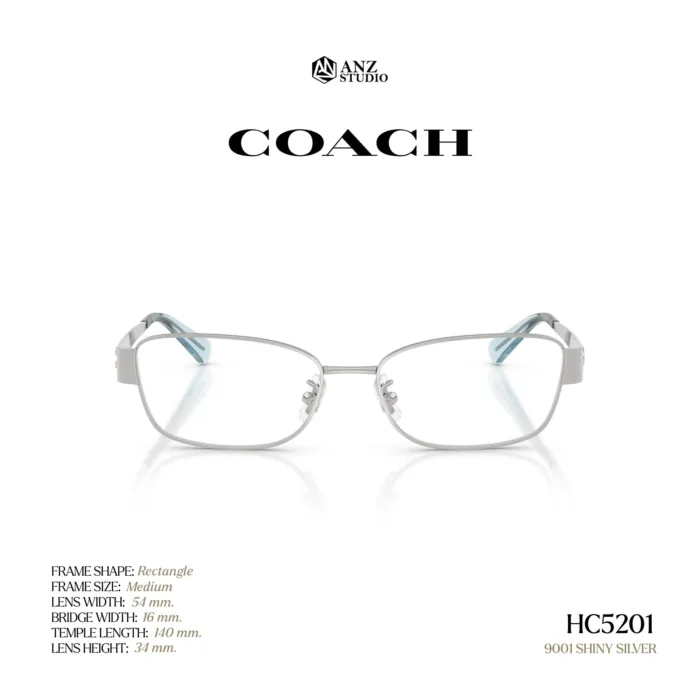 กรอบแว่นตา COACH รุ่น HC5201 ทรง Rectangle โลหะ ดีไซน์เรียบหรู รับประกัน 2 ปี - Image 4