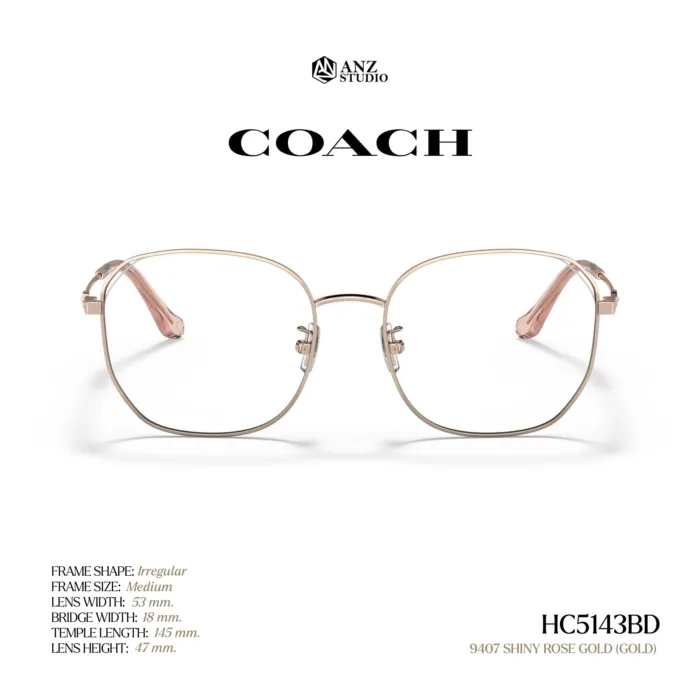 กรอบแว่นตา COACH รุ่น HC5143BD ทรง Irregular ดีไซน์ Metal Sculpted C รับประกัน 2 ปี - Image 3