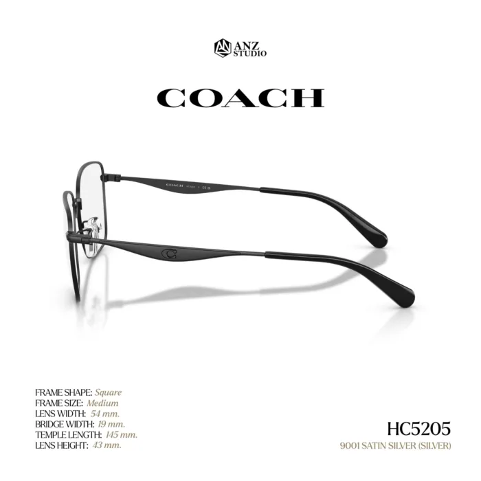 กรอบแว่นตา COACH รุ่น HC5205 ทรง Square โลหะดีไซน์เรียบหรู รับประกัน 2 ปี - Image 4