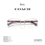 กรอบแว่นตา COACH รุ่น HC5081TD ทรง Oval กึ่งไร้ขอบ ดีไซน์บางเบา รับประกัน 2 ปี - Image 5