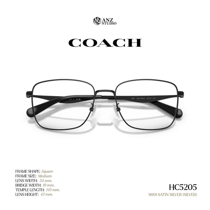 กรอบแว่นตา COACH รุ่น HC5205 ทรง Square โลหะดีไซน์เรียบหรู รับประกัน 2 ปี - Image 5
