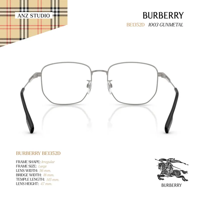กรอบแว่นตา BURBERRY รุ่น BE1352D ทรง Irregular ของแท้ รับประกัน 2 ปี - Image 5
