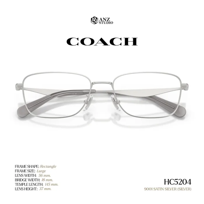 กรอบแว่นตา COACH รุ่น HC5204 ทรง Rectangle Metal ดีไซน์ Pillow Tabby รับประกัน 2 ปี - Image 5