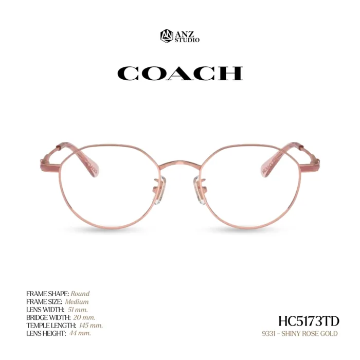 กรอบแว่นตา COACH รุ่น HC5173TD ทรง Round Titanium ดีไซน์เรียบหรู น้ำหนักเบา รับประกัน 2 ปี - Image 6