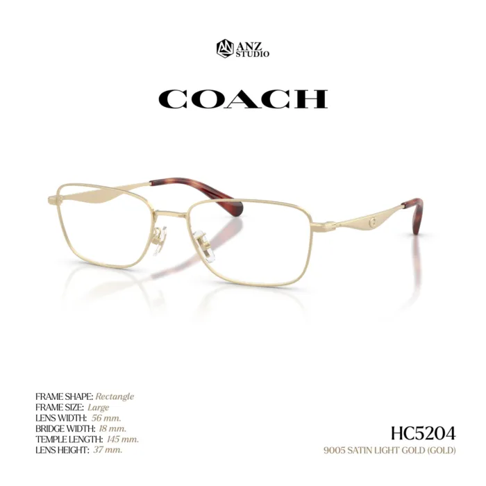 กรอบแว่นตา COACH รุ่น HC5204 ทรง Rectangle Metal ดีไซน์ Pillow Tabby รับประกัน 2 ปี - Image 6