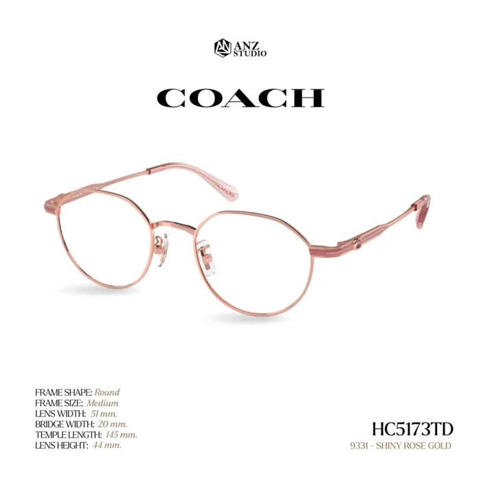 กรอบแว่นตา COACH รุ่น HC5173TD ทรง Round Titanium ดีไซน์เรียบหรู น้ำหนักเบา รับประกัน 2 ปี - Image 7