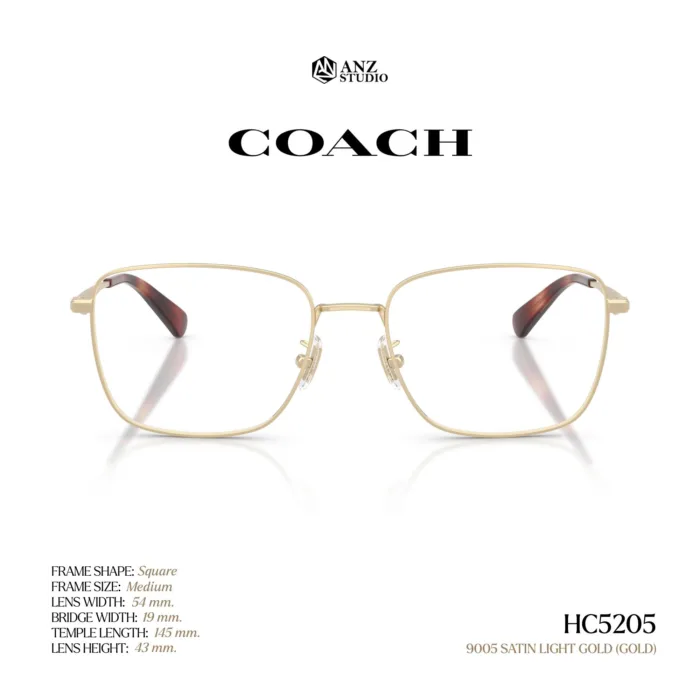 กรอบแว่นตา COACH รุ่น HC5205 ทรง Square โลหะดีไซน์เรียบหรู รับประกัน 2 ปี - Image 8