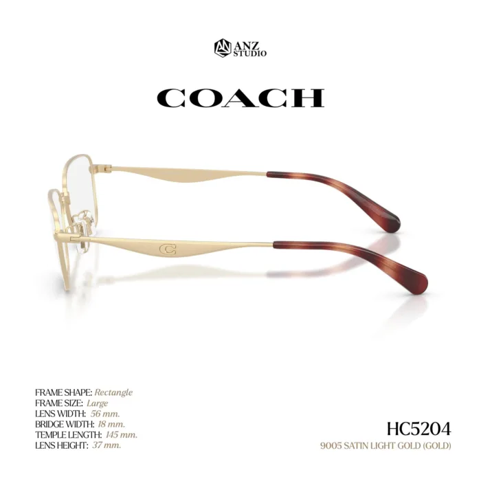 กรอบแว่นตา COACH รุ่น HC5204 ทรง Rectangle Metal ดีไซน์ Pillow Tabby รับประกัน 2 ปี - Image 8