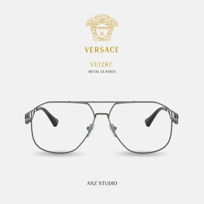 กรอบแว่นตา VERSACE รุ่น VE1287 ทรง Pilot เมดูซ่าสุดหรู ของแท้ รับประกัน 2 ปี - Image 11