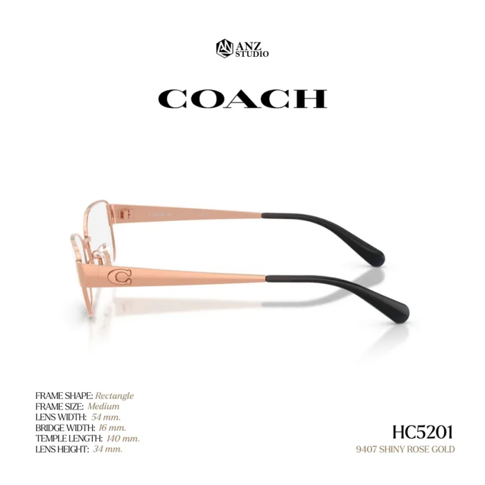 กรอบแว่นตา COACH รุ่น HC5201 ทรง Rectangle โลหะ ดีไซน์เรียบหรู รับประกัน 2 ปี - Image 7