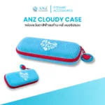 ANZ CLOUDY CASE  กล่องแว่นตาสีฟ้าขนกำมะหยี่ แบบซิปรอบ