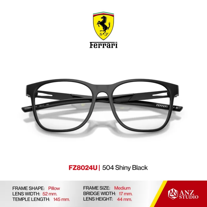 กรอบแว่นตา FERRARI FZ8024U ทรง Pillow ผู้ชาย Full Frame น้ำหนักเบา บานพับ Screwless Ferrari ของแท้รับประกัน 2 ปี - Image 9