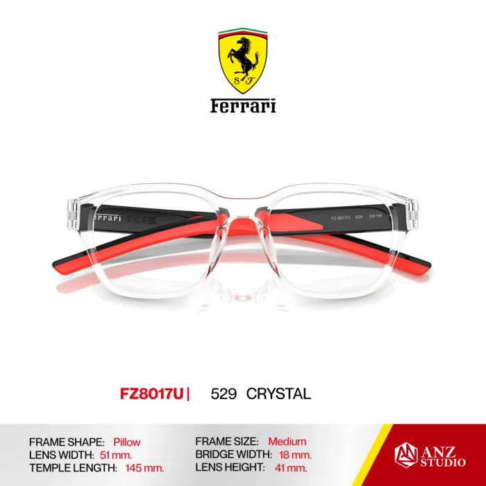 กรอบแว่นตา FERRARI FZ8017U ทรง Pillow ผู้ชาย Full Frame น้ำหนักเบา ดีไซน์ Racing ของแท้รับประกัน 2 ปี - Image 9