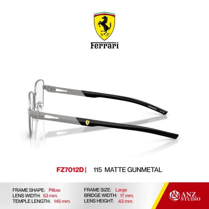กรอบแว่นตา FERRARI FZ7012D กรอบแว่นตาทรง Pillow ดีไซน์ Racing โลหะน้ำหนักเบา บานพับ Screwless ของแท้รับประกัน 2 ปี - Image 8