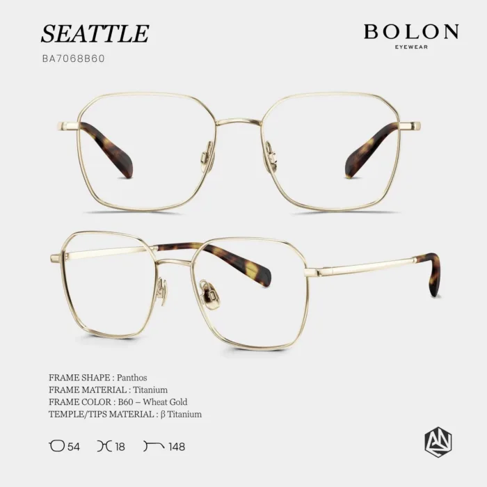 กรอบแว่นตา BOLON S/S 2026 รุ่น SEATTLE BA7068 ทรง Polygon ดีไซน์คมชัด น้ำหนักเบา ของแท้ รับประกัน 1 ปี - Image 7