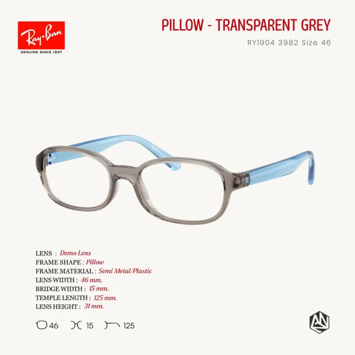 RayBan Junior รุ่น RY1904 Eyeglasses Size 46 กรอบแว่นตาเด็ก ทรง Pillow กรอบ FORTEX™ ยืดหยุ่นสูง น้ำหนักเบา ทนต่อแรงกระแทก - Image 6