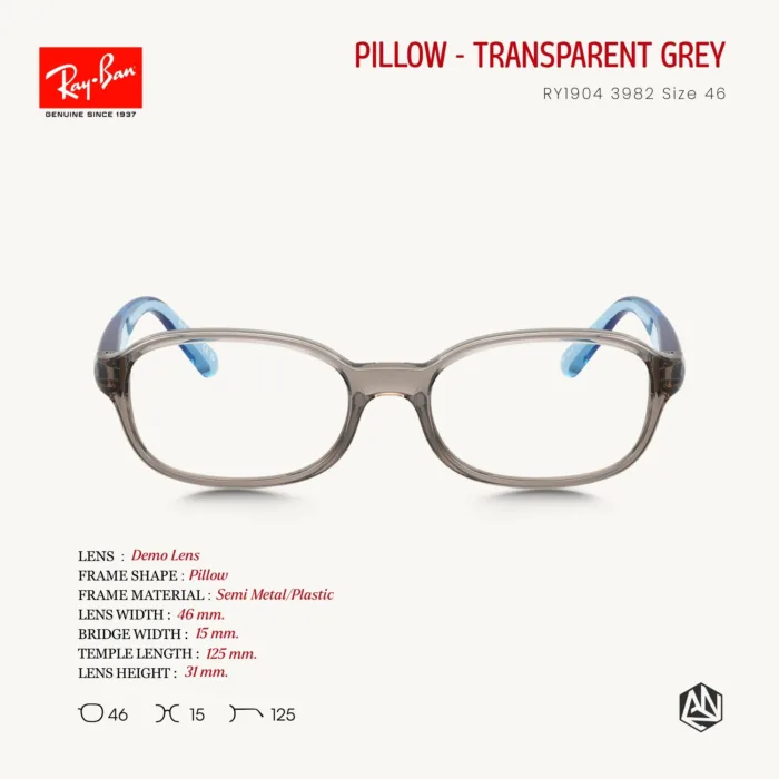 RayBan Junior รุ่น RY1904 Eyeglasses Size 46 กรอบแว่นตาเด็ก ทรง Pillow กรอบ FORTEX™ ยืดหยุ่นสูง น้ำหนักเบา ทนต่อแรงกระแทก - Image 7