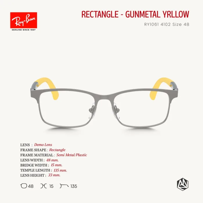 RayBan Junior RY1061 Size 48 กรอบแว่นตาเด็ก ทรง Rectangle - Image 7