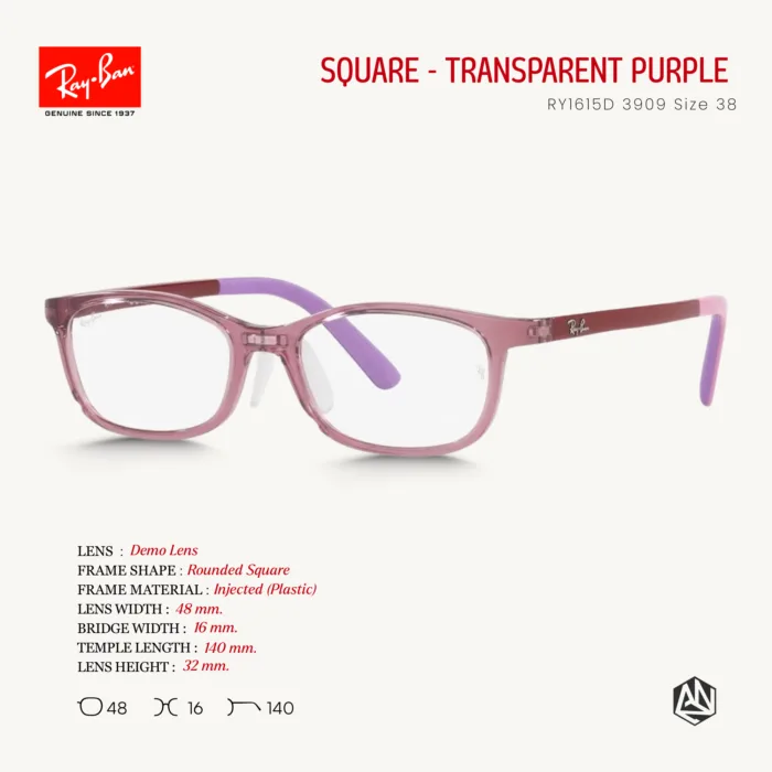 RayBan Junior RY1615D - กรอบแว่นตาสำหรับเด็ก SIZE 48 - Image 6