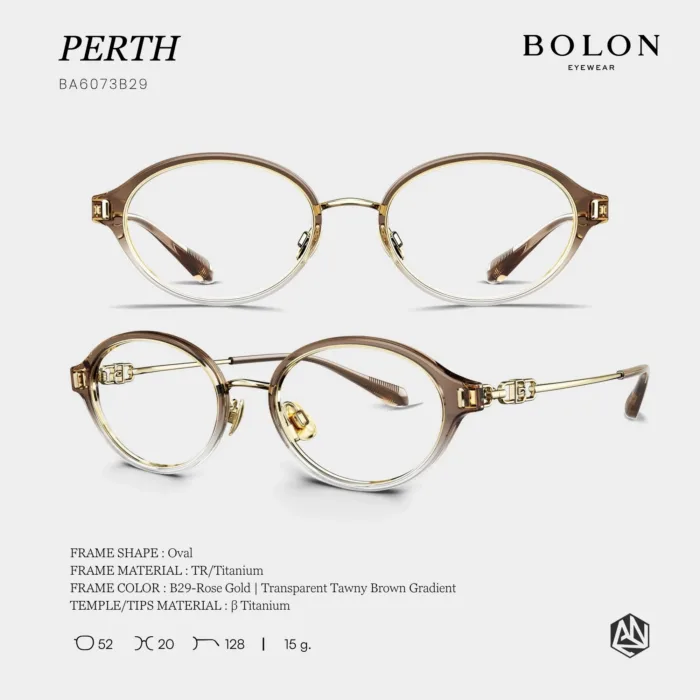 กรอบแว่นตา BOLON S/S 2026 รุ่น PERTH BA6073 ทรง Oval ดีไซน์เรียบหรู น้ำหนักเบาพิเศษ ของแท้ รับประกัน 1 ปี - Image 8
