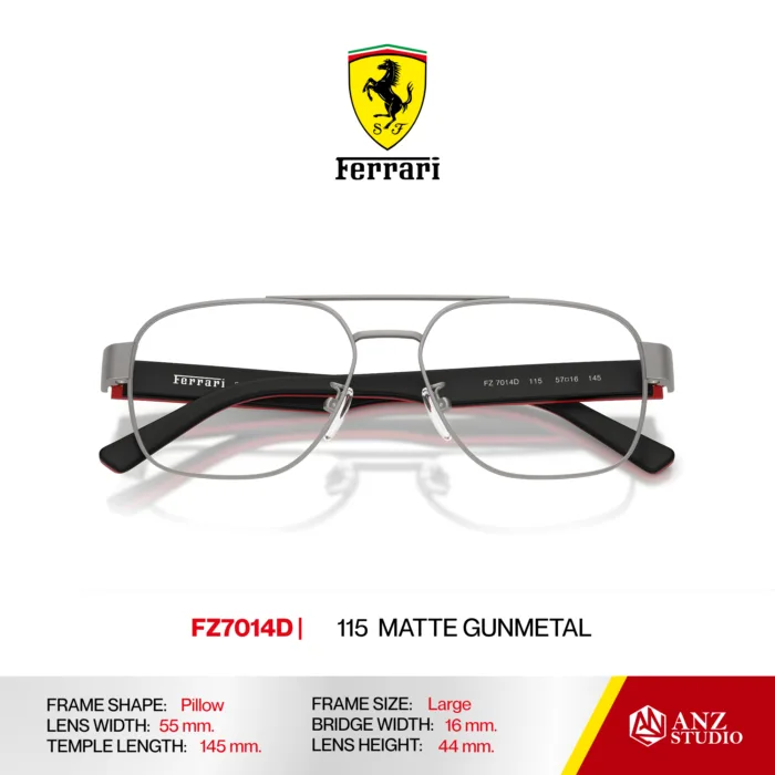 กรอบแว่นตา FERRARI FZ7014D ทรง Navigator Pillow ดีไซน์ Racing โลหะน้ำหนักเบา ของแท้รับประกัน 2 ปี - Image 10