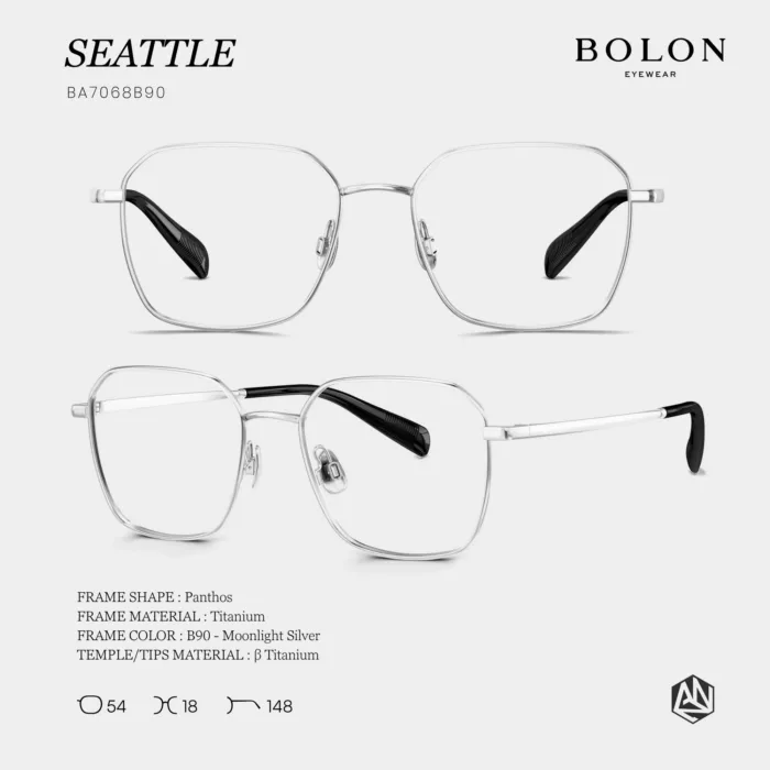 กรอบแว่นตา BOLON S/S 2026 รุ่น SEATTLE BA7068 ทรง Polygon ดีไซน์คมชัด น้ำหนักเบา ของแท้ รับประกัน 1 ปี - Image 8