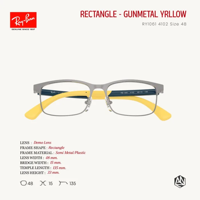 RayBan Junior RY1061 Size 48 กรอบแว่นตาเด็ก ทรง Rectangle - Image 9