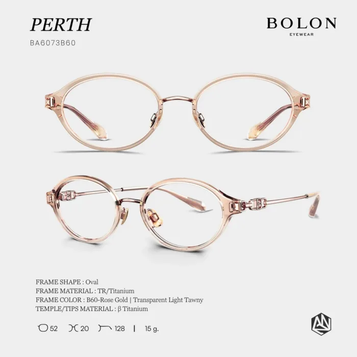 กรอบแว่นตา BOLON S/S 2026 รุ่น PERTH BA6073 ทรง Oval ดีไซน์เรียบหรู น้ำหนักเบาพิเศษ ของแท้ รับประกัน 1 ปี - Image 9