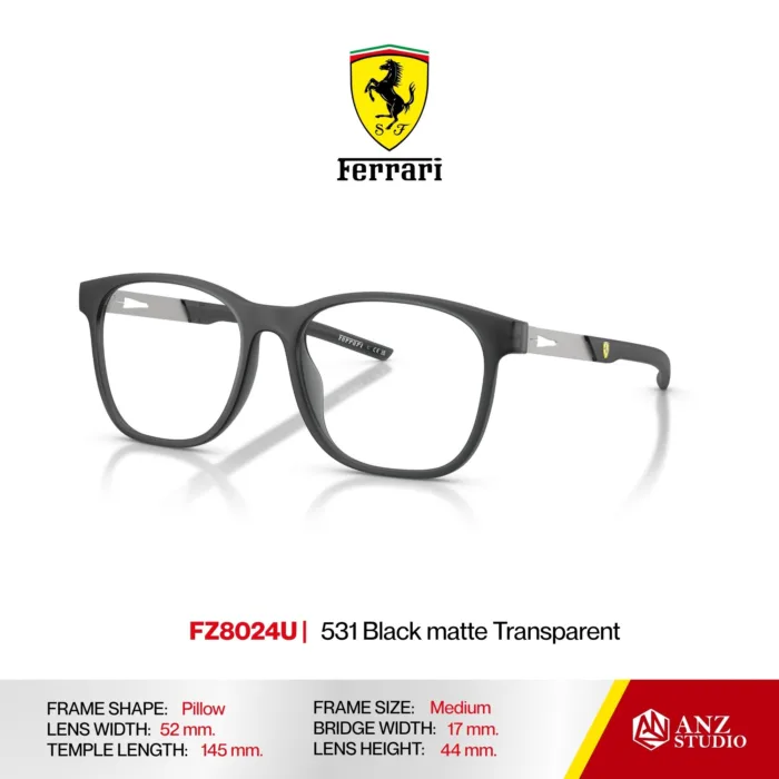 กรอบแว่นตา FERRARI FZ8024U ทรง Pillow ผู้ชาย Full Frame น้ำหนักเบา บานพับ Screwless Ferrari ของแท้รับประกัน 2 ปี - Image 2