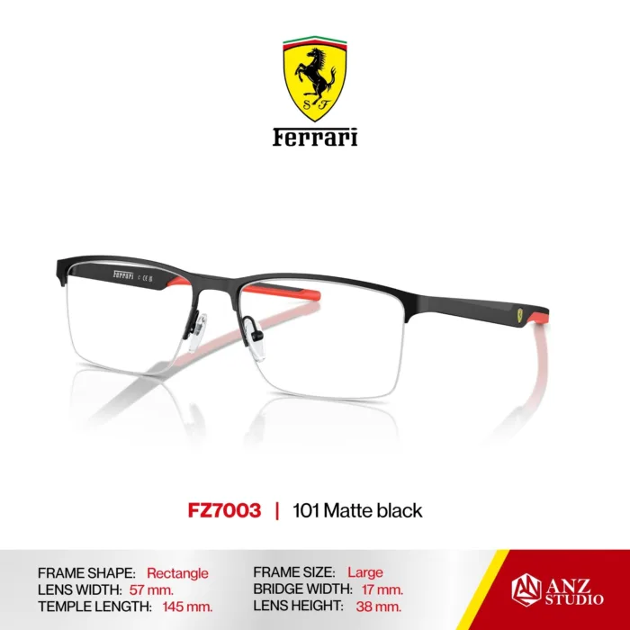 กรอบแว่นตา FERRARI FZ7003 ทรง Rectangle ผู้ชาย Semi Rimless น้ำหนักเบา Ferrari - Image 2