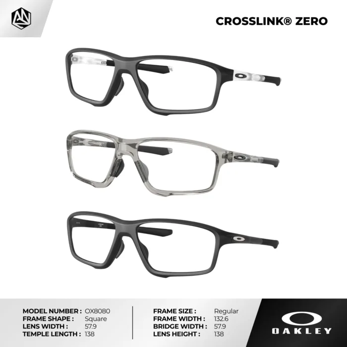 กรอบแว่นตา OAKLEY OX8080 CROSSLINK ZERO เบาพิเศษ ปรับขาได้ ของแท้รับประกัน 2 ปี - Image 2