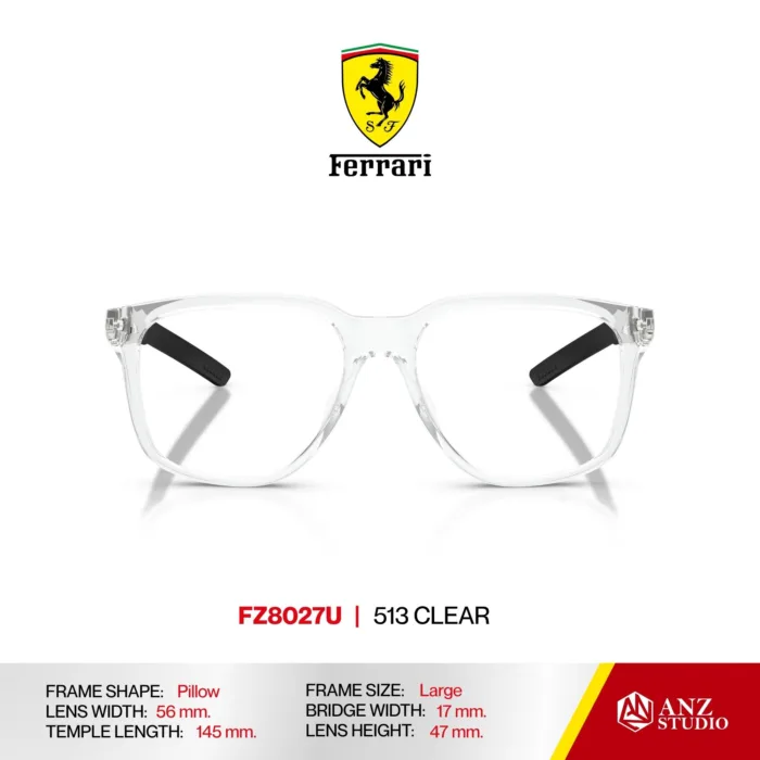 กรอบแว่นตา FERRARI FZ8027U ทรง Pillow ผู้ชาย Full Frame น้ำหนักเบา บานพับ Screwless Ferrari - Image 3