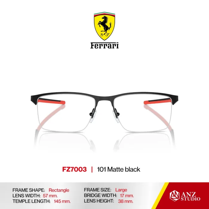 กรอบแว่นตา FERRARI FZ7003 ทรง Rectangle ผู้ชาย Semi Rimless น้ำหนักเบา Ferrari - Image 3