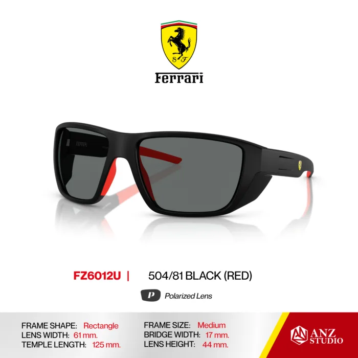 แว่นกันแดด FERRARI FZ6012U ทรง Sport Wraparound ผู้ชาย Polarized Full Frame  ของแท้รับประกัน 2 ปี - Image 2