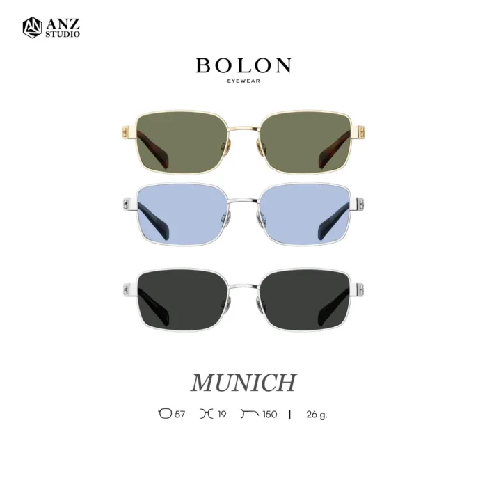 แว่นกันแดด BOLON S/S 2026 รุ่น MUNICH BX7003 ทรง Rectangle ดีไซน์โมเดิร์นคมชัด น้ำหนักเบา ของแท้ รับประกัน 1 ปี - Image 2