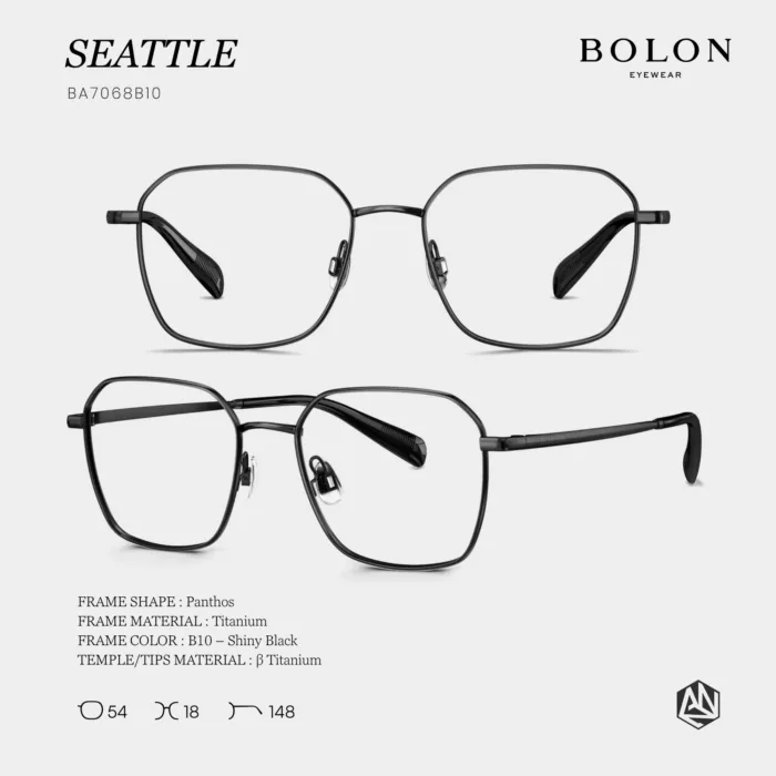 กรอบแว่นตา BOLON S/S 2026 รุ่น SEATTLE BA7068 ทรง Polygon ดีไซน์คมชัด น้ำหนักเบา ของแท้ รับประกัน 1 ปี - Image 4