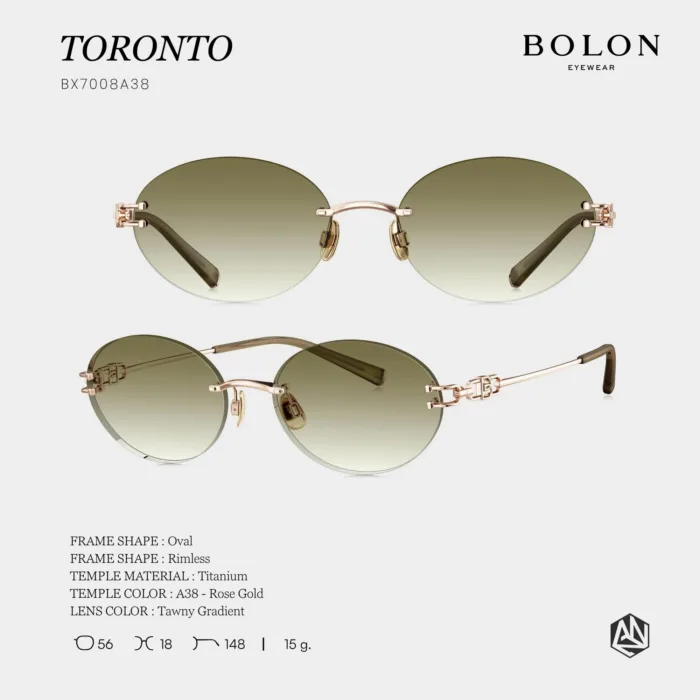 แว่นกันแดด BOLON S/S 2026 รุ่น TORONTO BX7008 ทรง Oval ดีไซน์ไร้กรอบ มินิมอลหรูหรา ของแท้ รับประกัน 1 ปี - Image 4