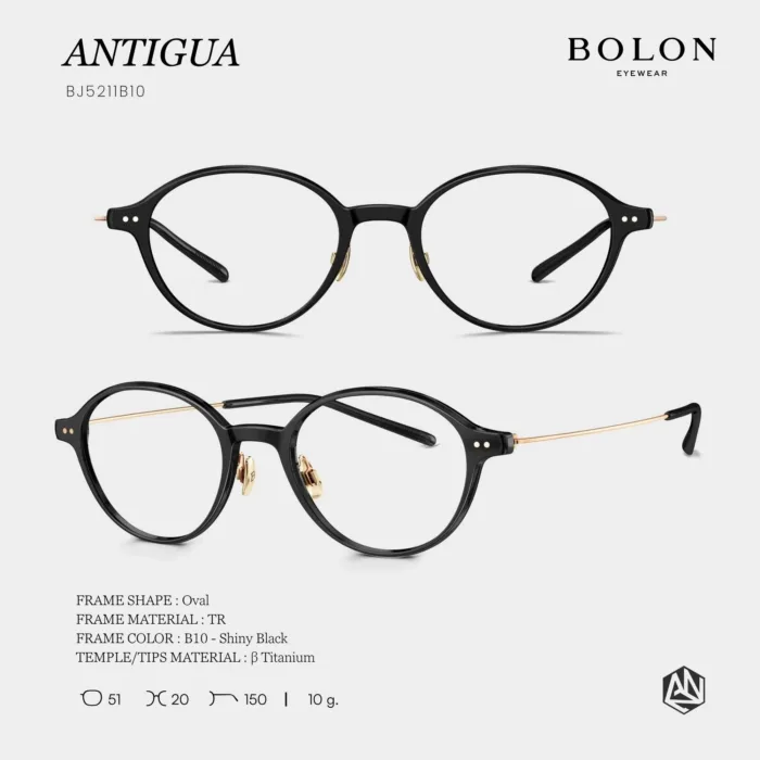 กรอบแว่นตา BOLON S/S 2026 รุ่น ANTIGUA BJ5211 ทรง Oval น้ำหนักเบาพิเศษ ดีไซน์เรียบหรู ของแท้ รับประกัน 1 ปี - Image 4