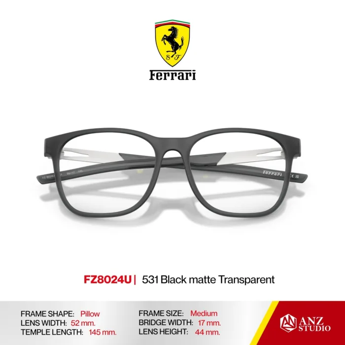 กรอบแว่นตา FERRARI FZ8024U ทรง Pillow ผู้ชาย Full Frame น้ำหนักเบา บานพับ Screwless Ferrari ของแท้รับประกัน 2 ปี - Image 5
