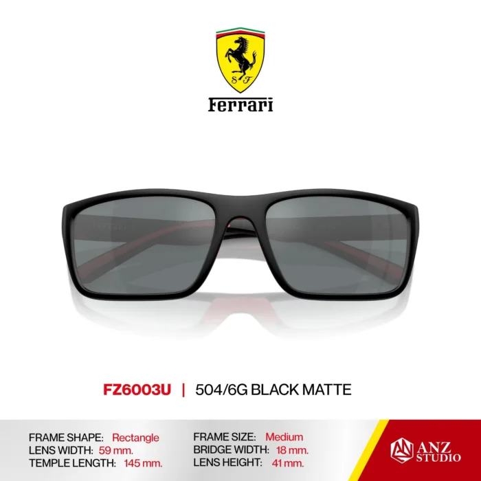 แว่นกันแดด FERRARI FZ6003U ทรง Rectangle ผู้ชาย Full Frame เลนส์ Mirror น้ำหนักเบา Ferrari - Image 5