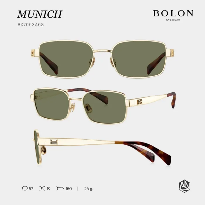 แว่นกันแดด BOLON S/S 2026 รุ่น MUNICH BX7003 ทรง Rectangle ดีไซน์โมเดิร์นคมชัด น้ำหนักเบา ของแท้ รับประกัน 1 ปี - Image 5
