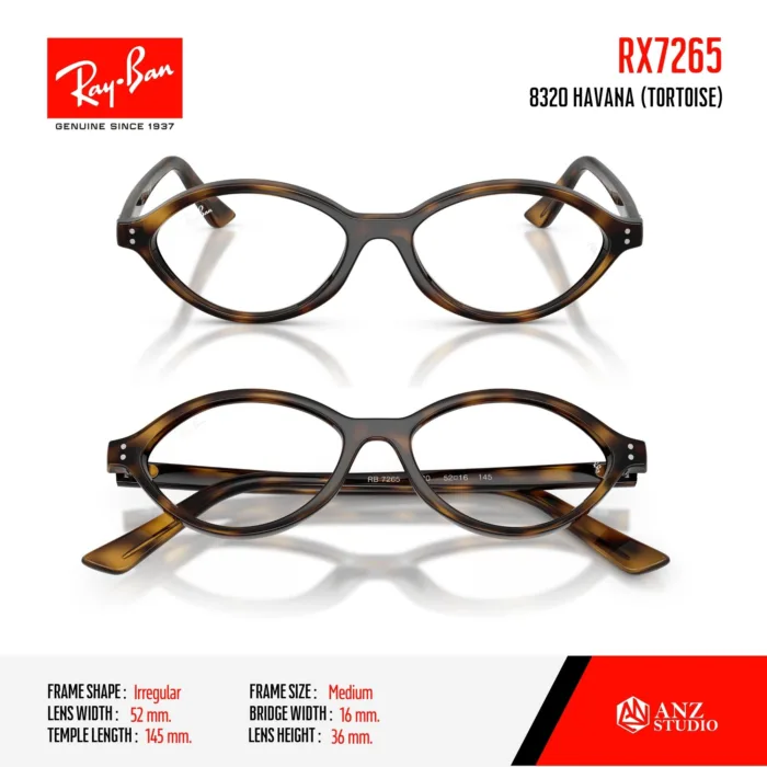 Ray-Ban RX7265 กรอบแว่นตาสายตา ทรง Irregular Oval - Image 4