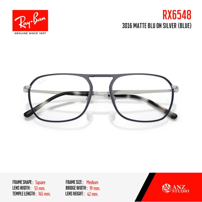 Ray-Ban RX6548 กรอบแว่นสายตา ทรง Square Double Bridge - Image 6