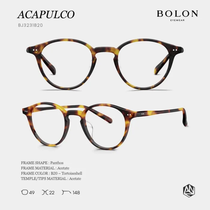 กรอบแว่นตา BOLON S/S 2026 รุ่น ACAPULCO BJ3231 ทรง Panthos คลาสสิก ใส่ได้ทุกวัน ของแท้ รับประกัน 1 ปี - Image 5