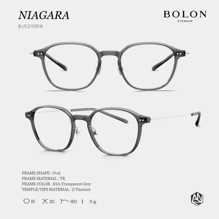 กรอบแว่นตา BOLON S/S 2026 รุ่น NIAGARA BJ5210 ทรง Oval น้ำหนักเบาพิเศษ ดีไซน์สปอร์ตเรียบหรู ของแท้ รับประกัน 1 ปี - Image 6