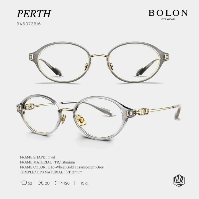 กรอบแว่นตา BOLON S/S 2026 รุ่น PERTH BA6073 ทรง Oval ดีไซน์เรียบหรู น้ำหนักเบาพิเศษ ของแท้ รับประกัน 1 ปี - Image 5