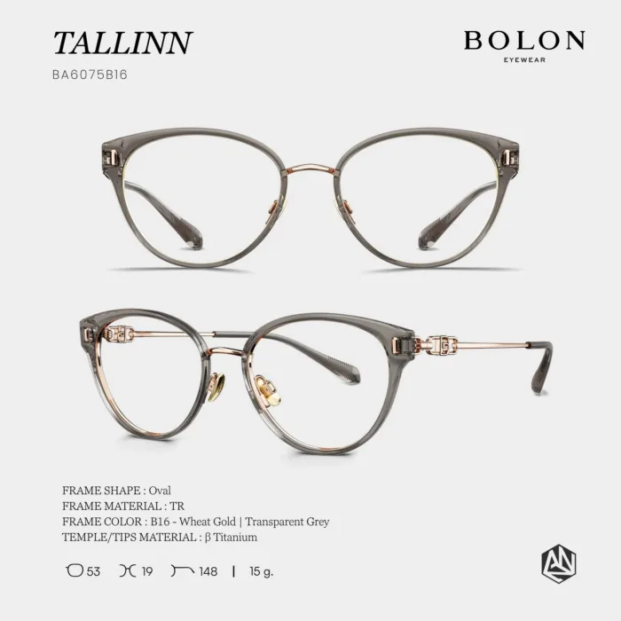 กรอบแว่นตา BOLON S/S 2026 รุ่น TALLINN BA6075 ทรง Cat-eye ดีไซน์เฉียบคม น้ำหนักเบาแข็งแรง ของแท้ รับประกัน 1 ปี - Image 5
