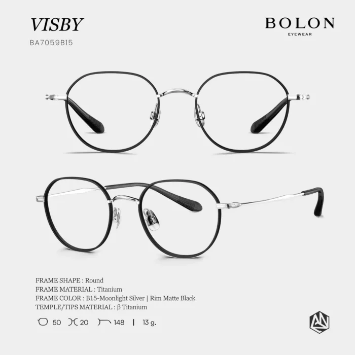 กรอบแว่นตา BOLON S/S 2026 รุ่น VISBY BA7059 ทรง Round ดีไซน์มินิมอลน้ำหนักเบา ของแท้ รับประกัน 1 ปี - Image 6